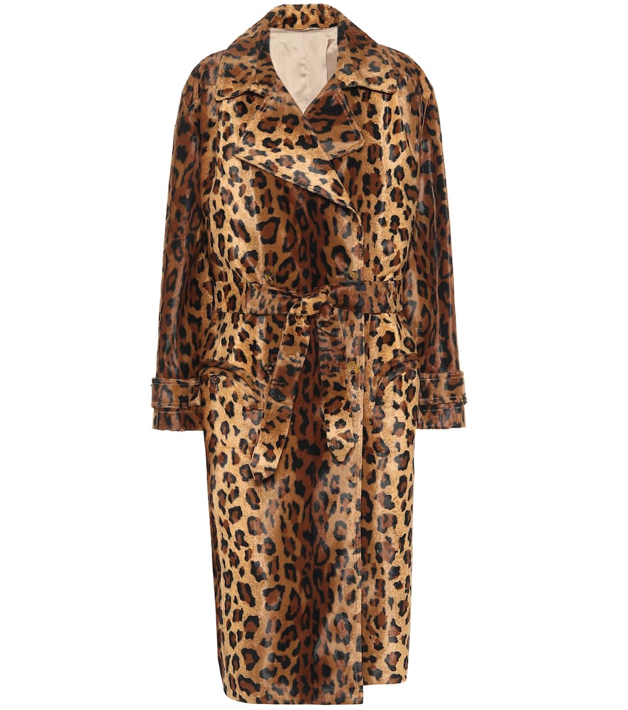 Click to view more detailed imagery on our partner's website Blazé Milano Be Fear Wait Leopard-print Cotton-blend Coat In Brown