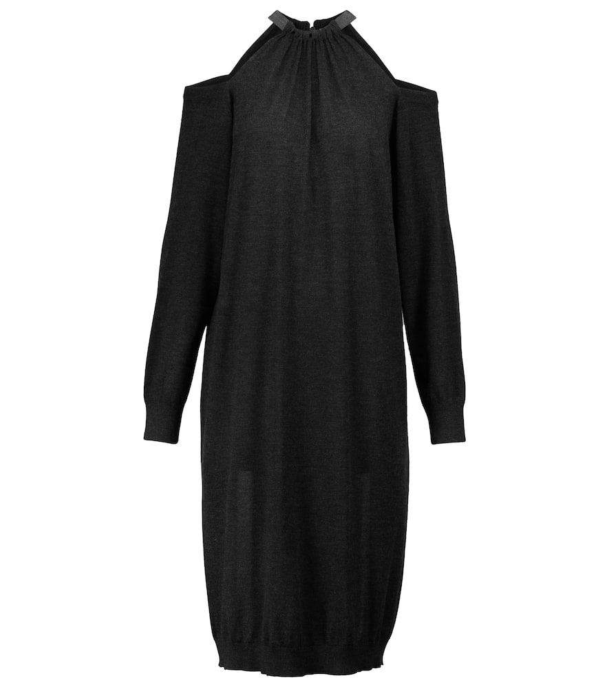 Brunello Cucinelli Off-shoulder cashmere-blend sweater dress