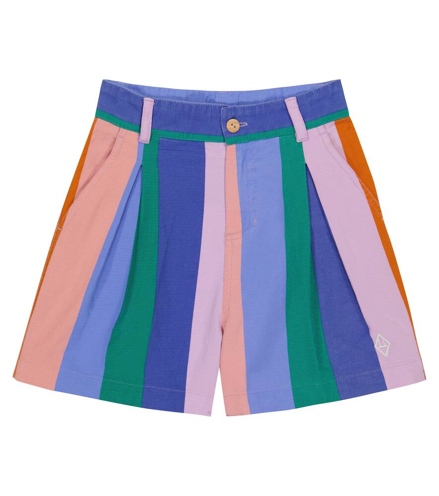 The Animals Observatory Monkey striped cotton and linen shorts
