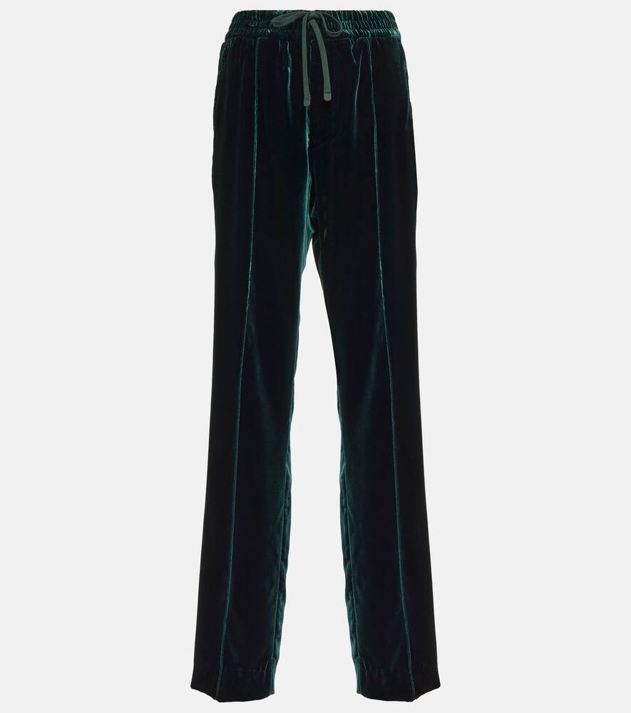 Tom Ford High-rise straight velvet pants