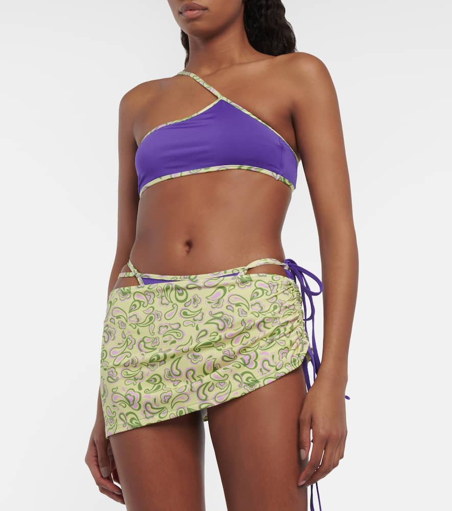 Shop Jacquemus Le Bas De Maillot Maio Bikini Bottoms In Prnt Paisley Purple