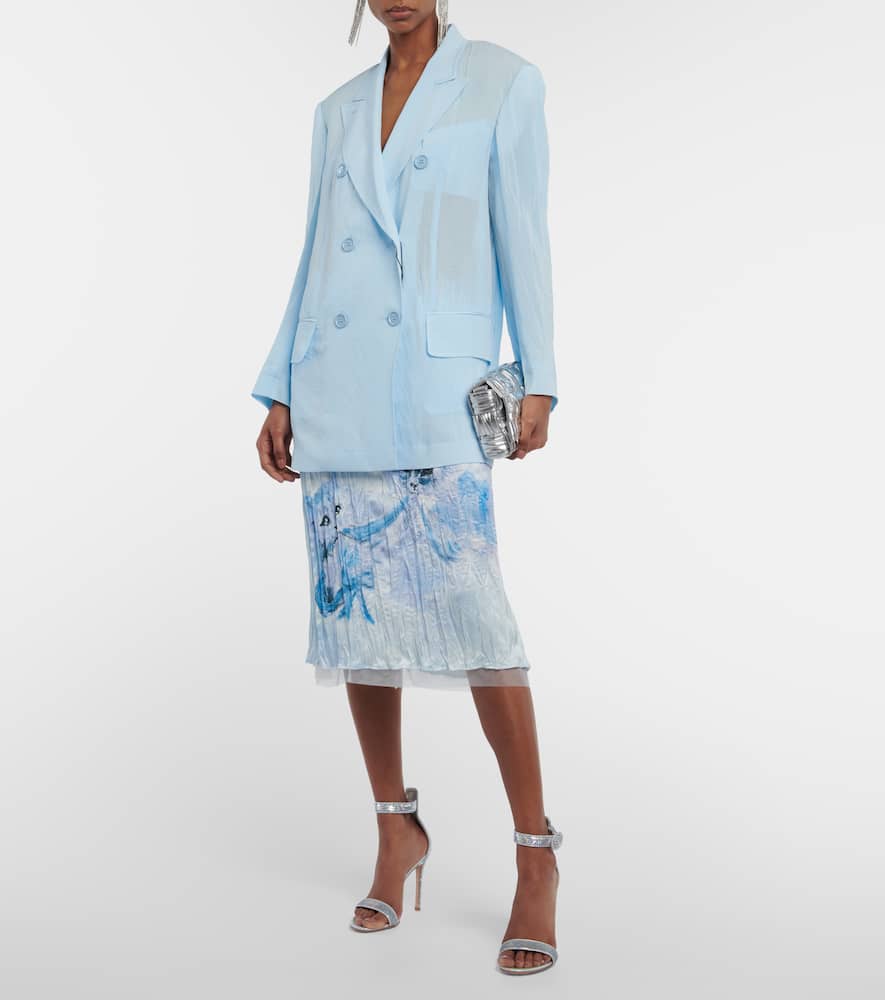 Gianvito Rossi Lennox Studded Suede Sandals In Hologram+hologram