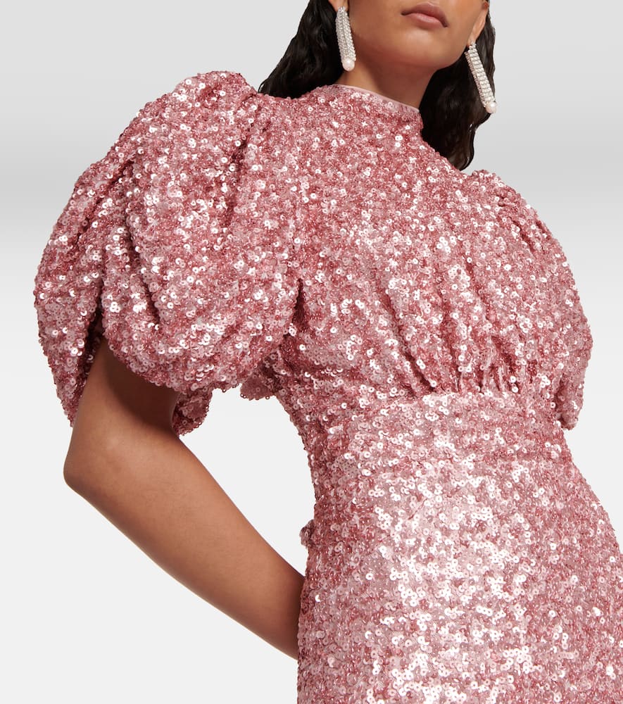 Shop Rotate Birger Christensen Dawn Sequined Gown In Pink