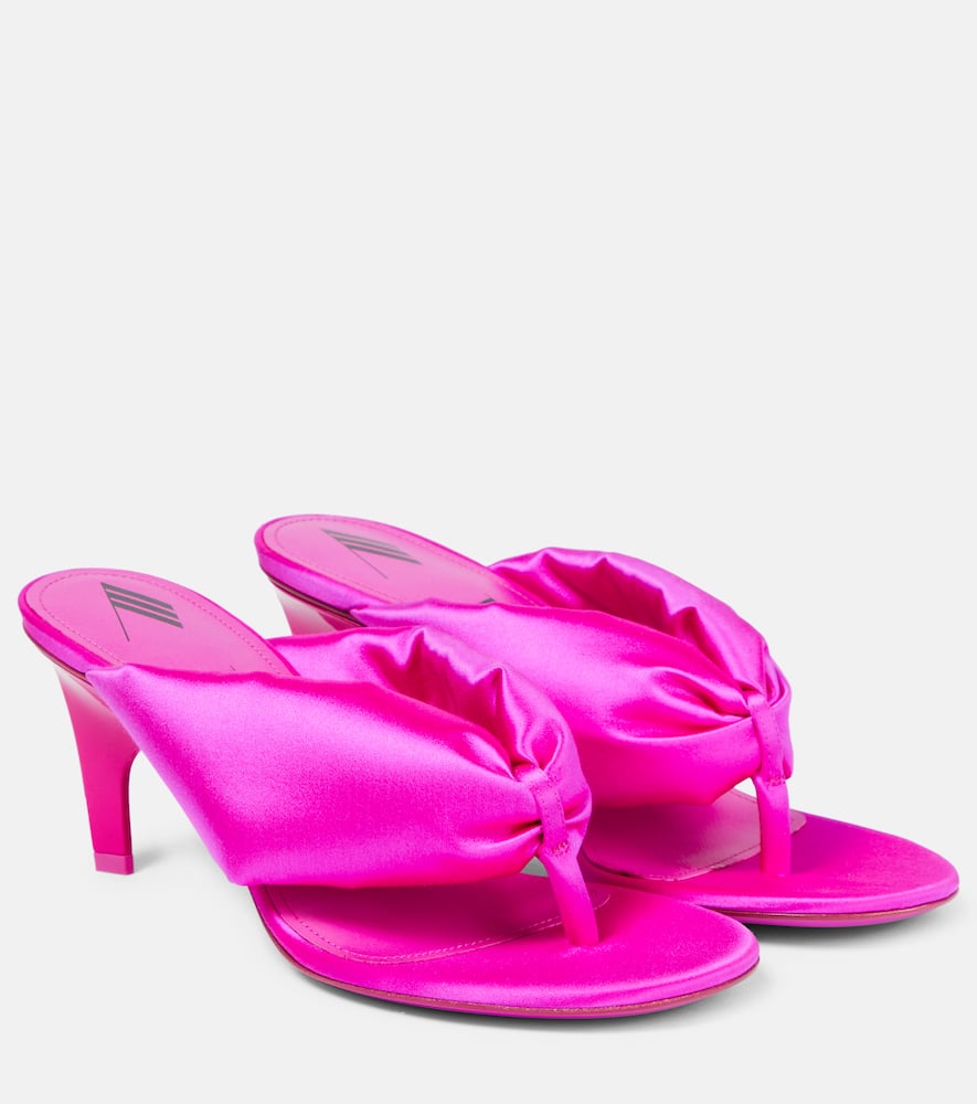 Attico Rem Satin Thong Sandals In Pink