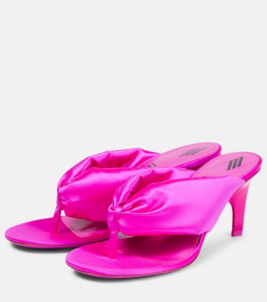 Attico Rem Satin Thong Sandals In Pink