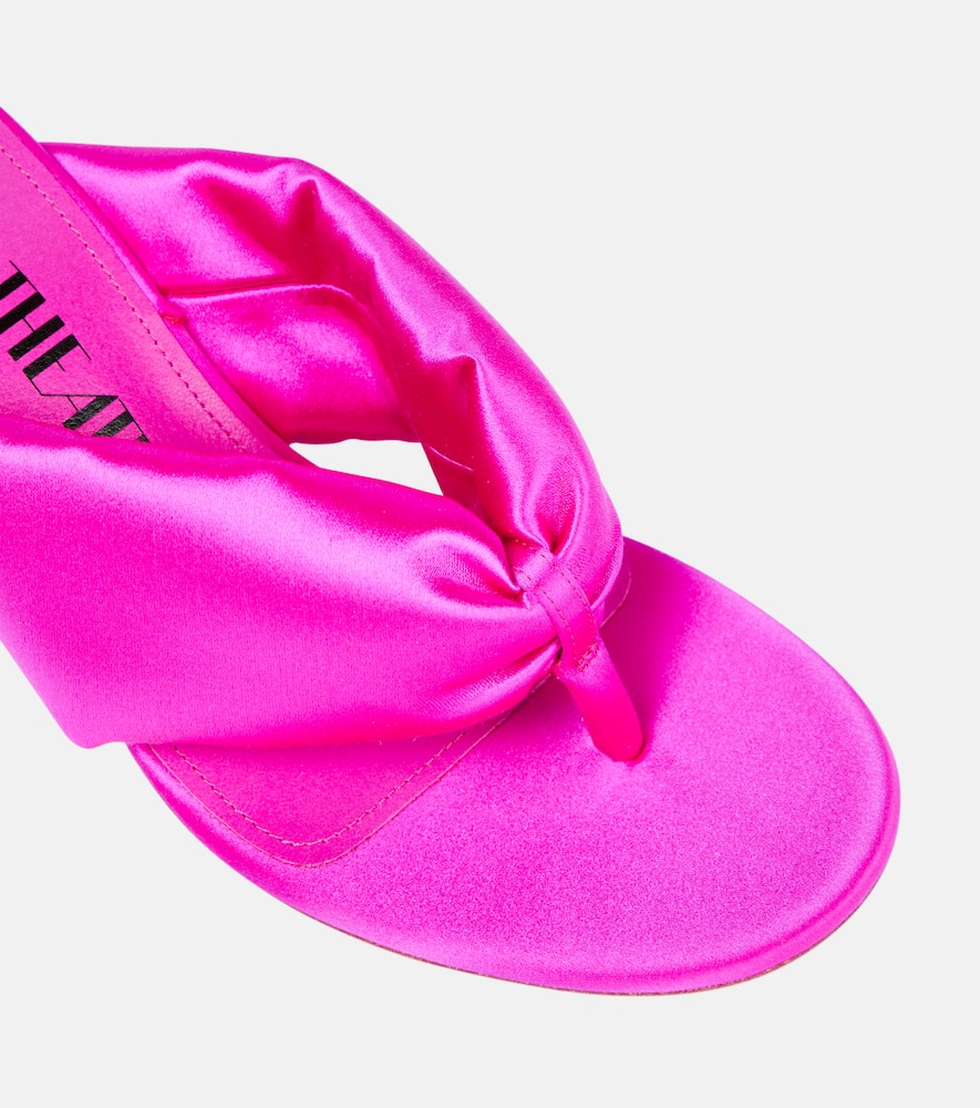 Attico Rem Satin Thong Sandals In Pink
