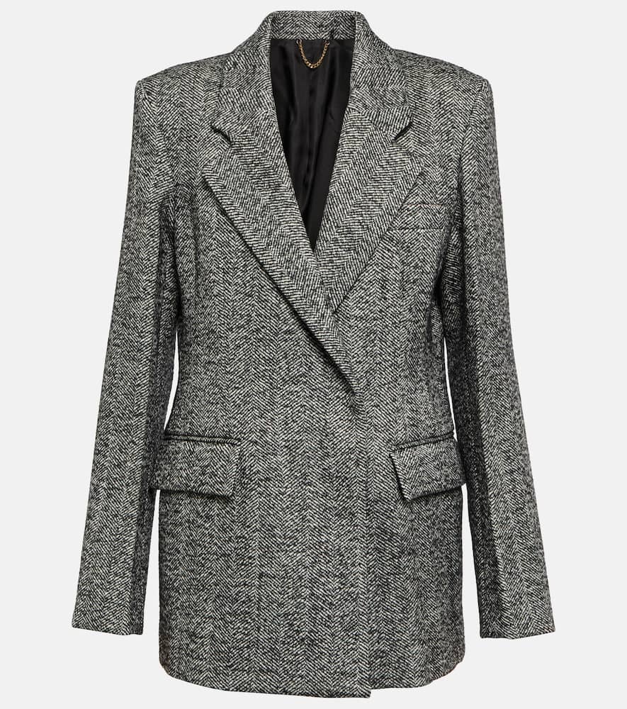 Herringbone wool-blend blazer