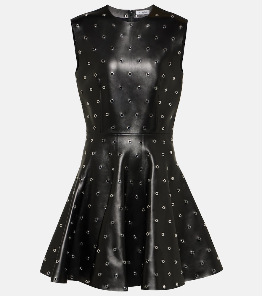 Alaïa Studded A-line leather minidress