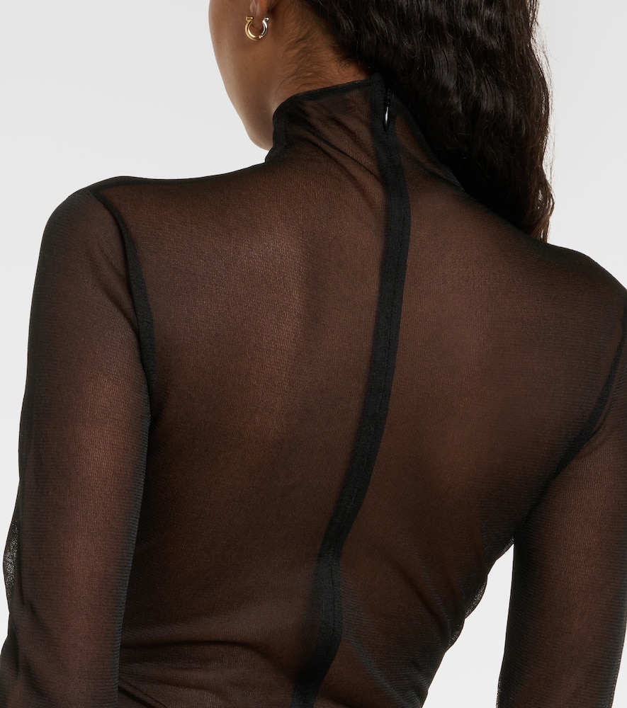 Shop Ferragamo Silk Bodysuit In Black