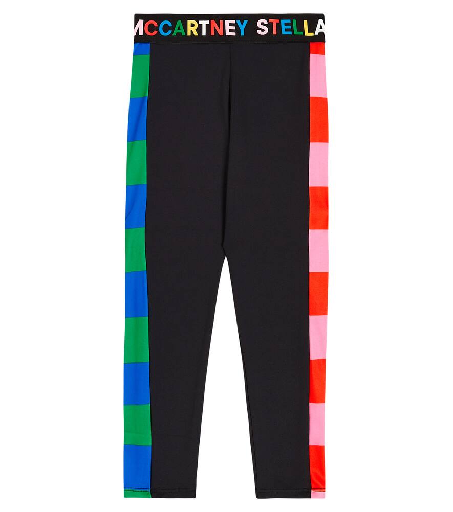 Stella McCartney Kids Logo striped jersey leggings