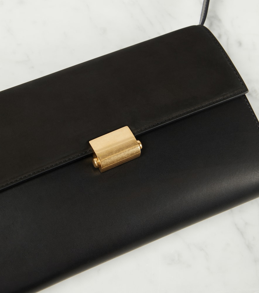 The Row Laurie Suede And Leather Crossbody Bag In Black