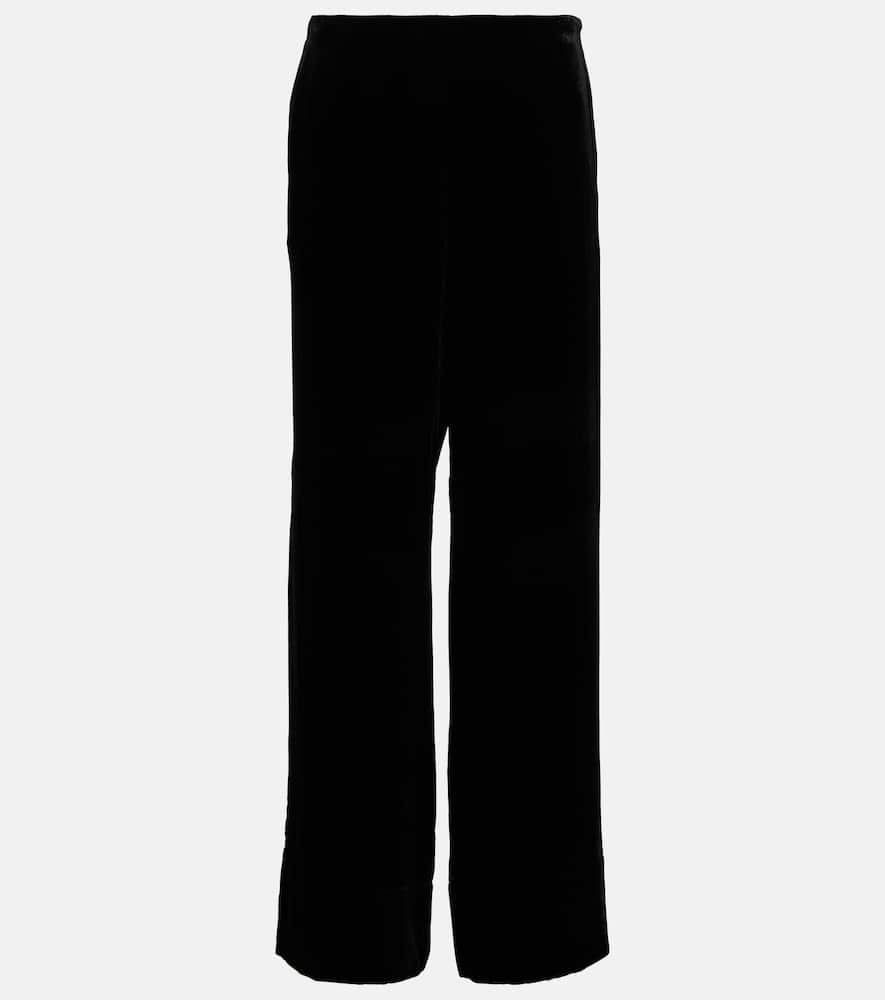 Toteme High-rise velvet wide-leg pants