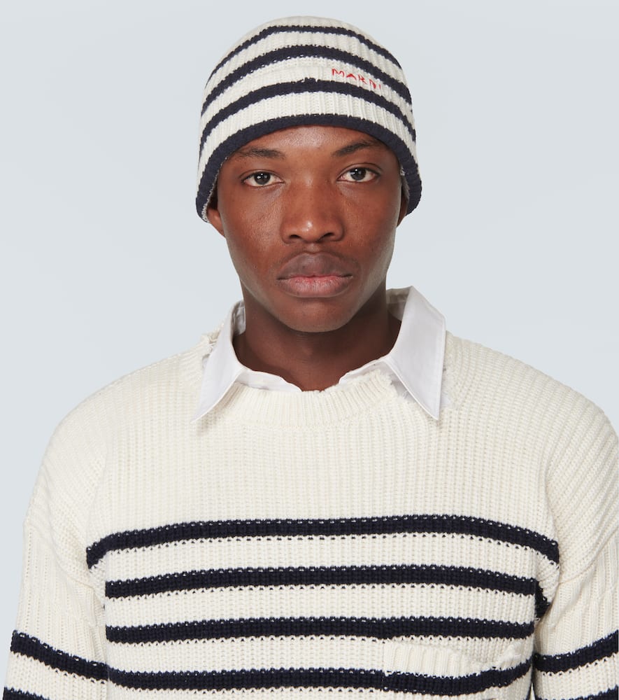 Marni Striped virgin wool beanie