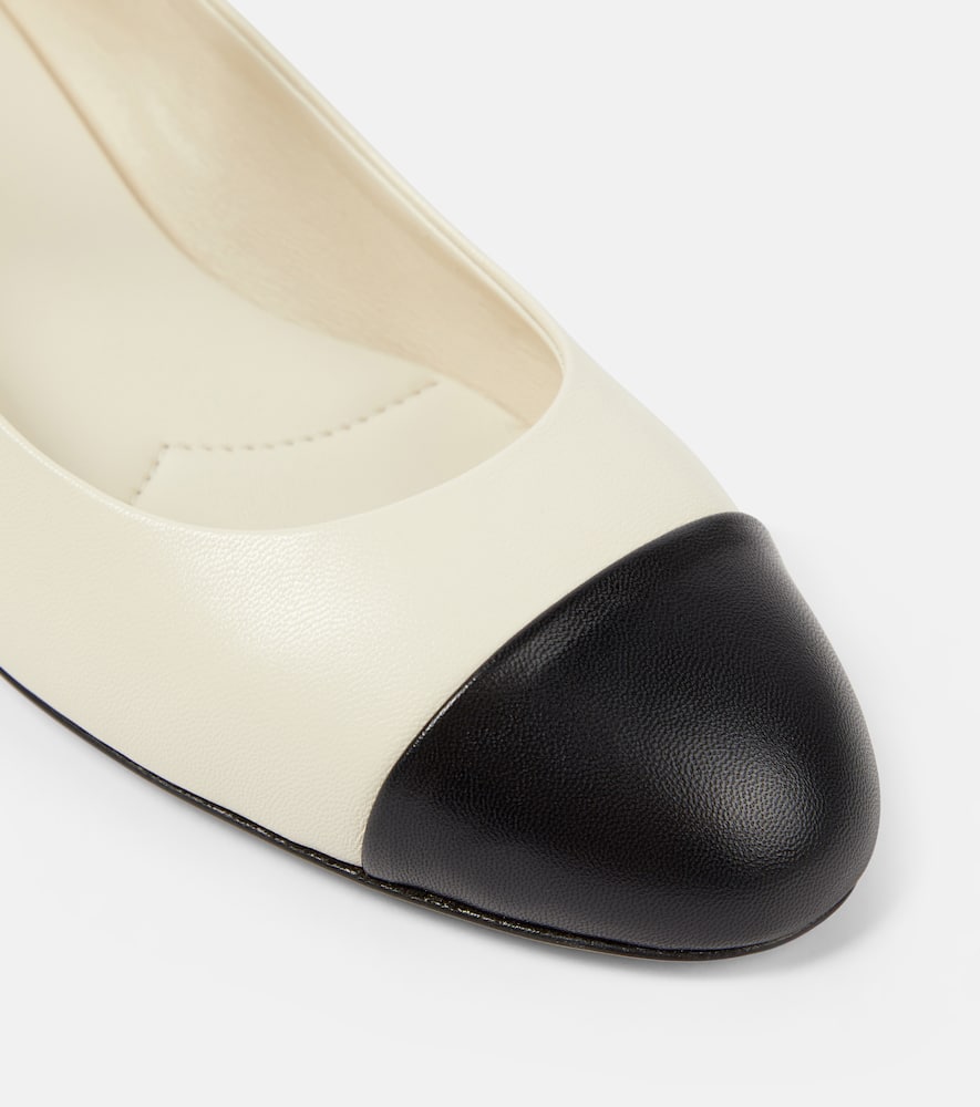 Miu Miu White And Black Goat Leather Pumps In White