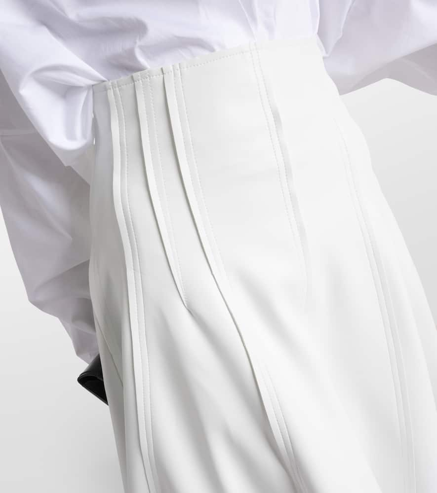 Shop Norma Kamali Grace Faux Leather Maxi Skirt In White