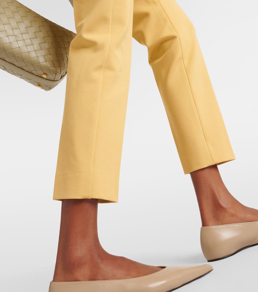 Max Mara Pegno Cropped Jersey Slim Pants In Beige