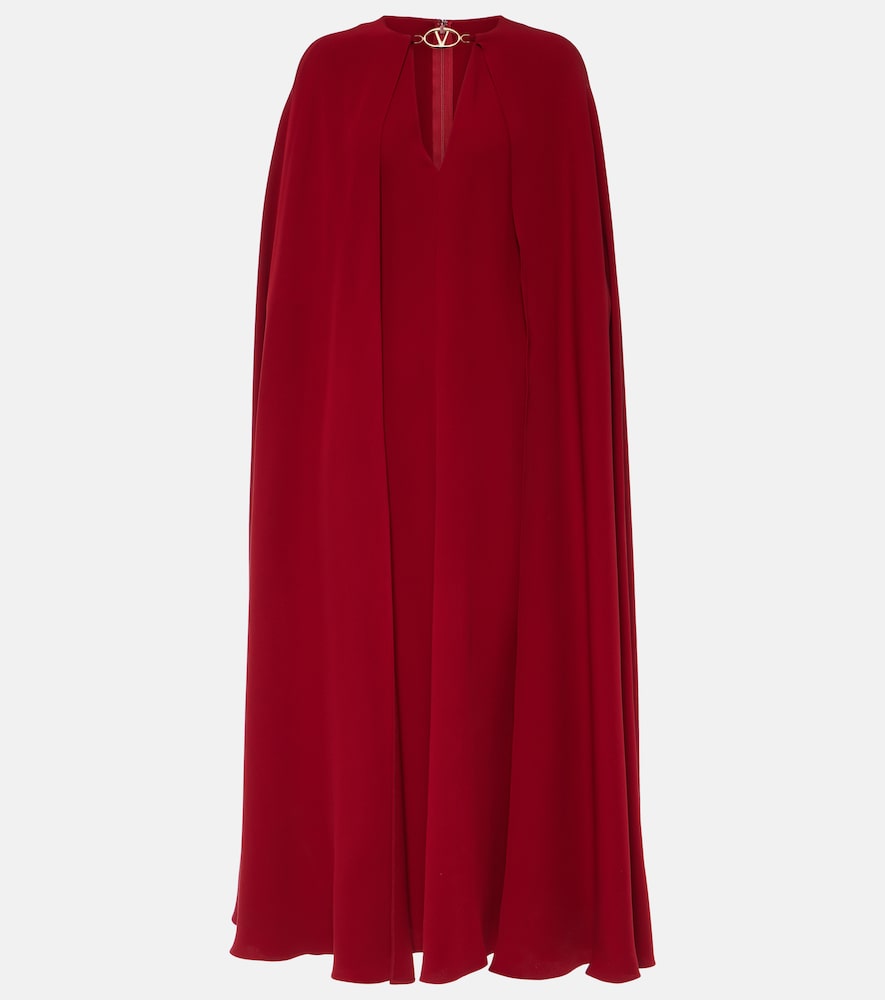 Valentino Women's Red Cady Couture Caped Silk Gown UK Size 10 - Mytheresa