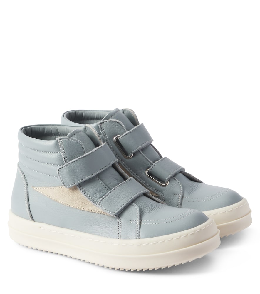 Rick Owens Straps Vintage Leather High-top Sneakers In Blue