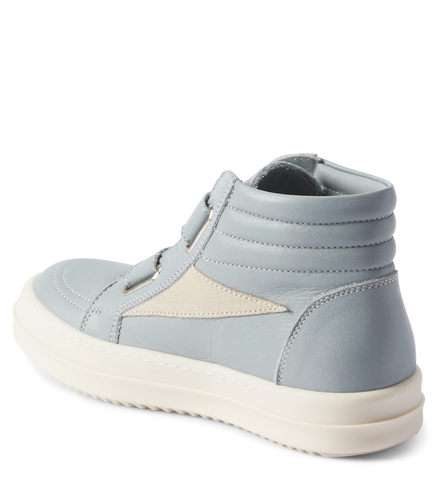 Rick Owens Straps Vintage Leather High-top Sneakers In Blue