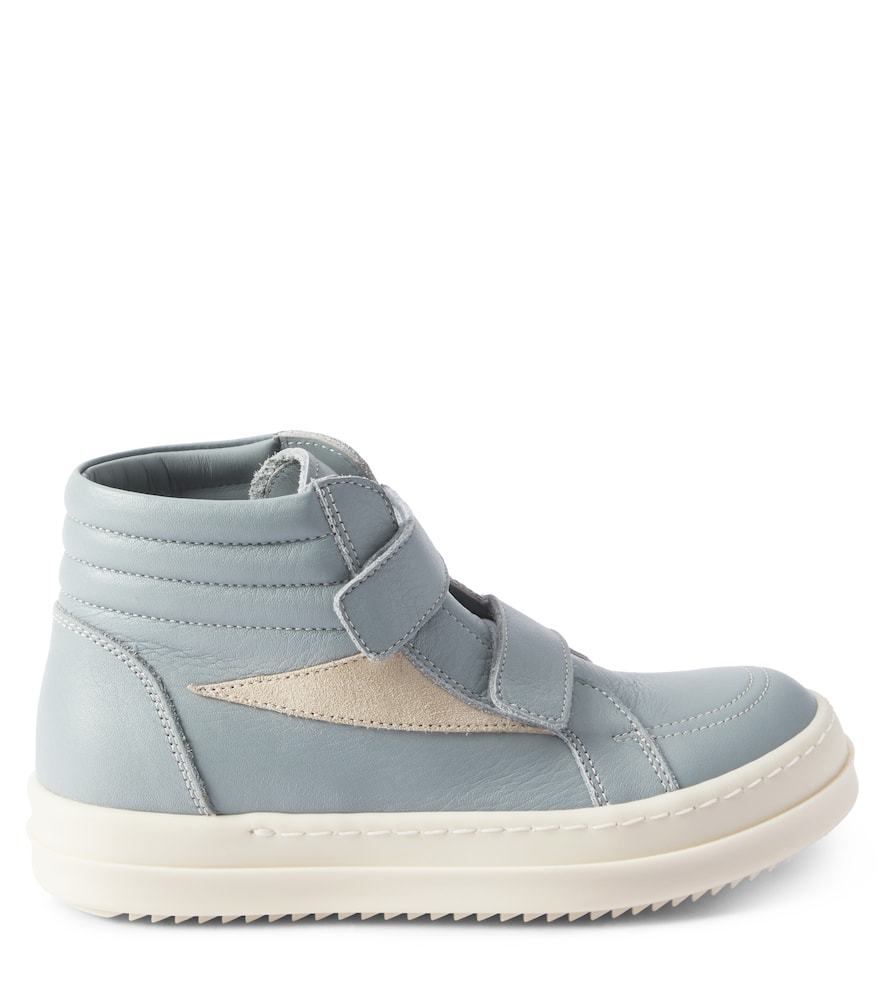 Rick Owens Straps Vintage Leather High-top Sneakers In Blue