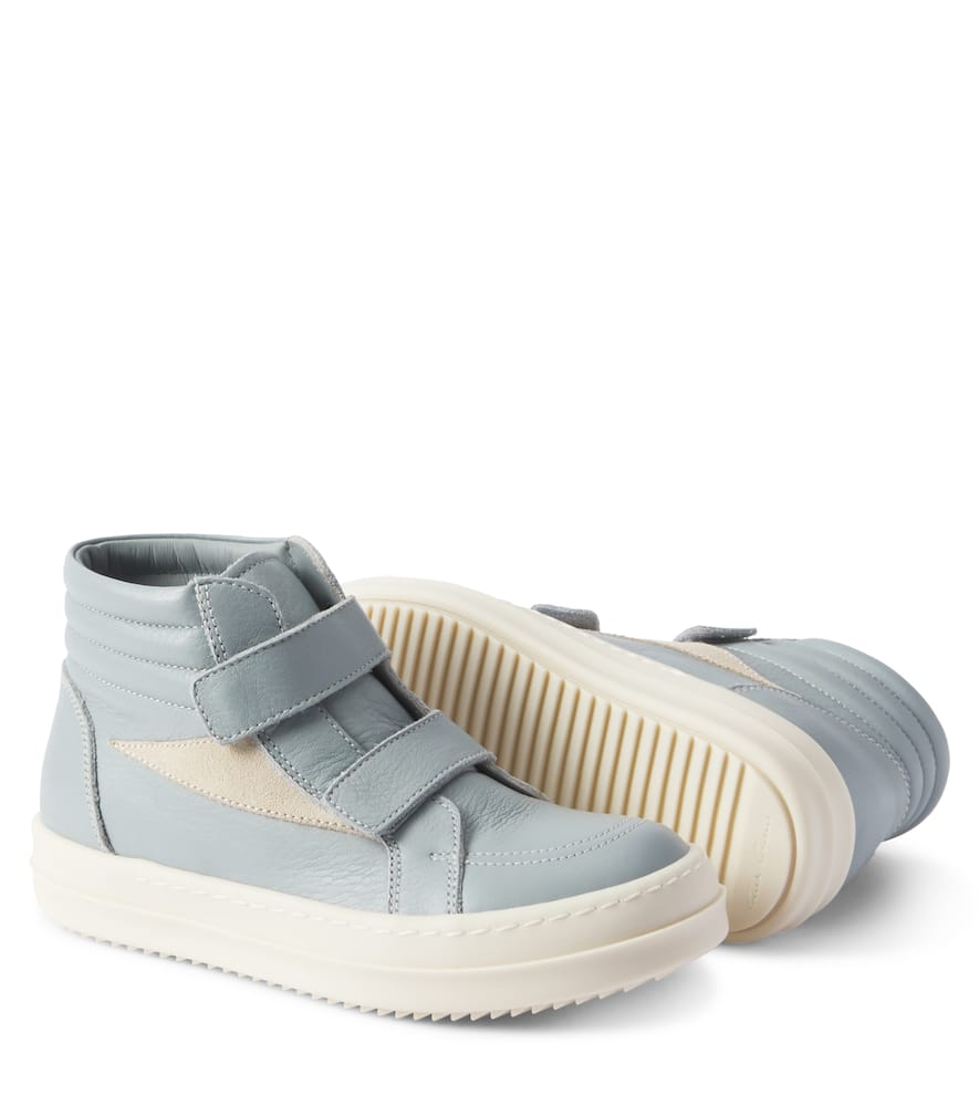 Rick Owens Straps Vintage Leather High-top Sneakers In Blue