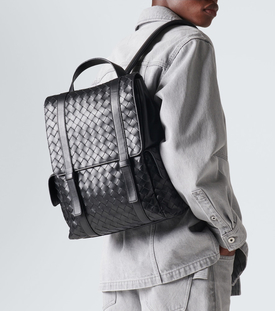  Bottega Veneta Bottega Veneta Back To School Intrecciato Leather Backpack 