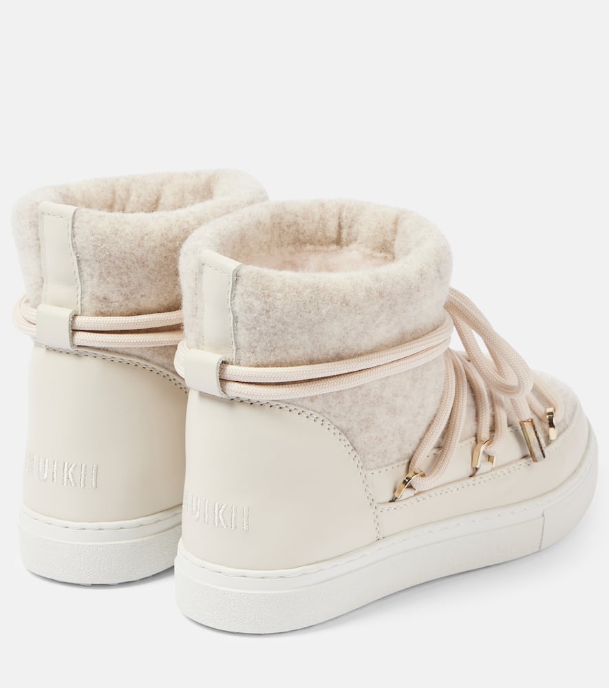 Inuikii Felt Ankle Boots In Off White