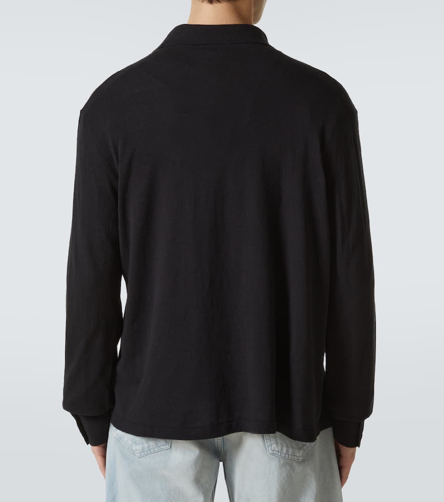 The Row Stafford Silk-jersey Polo Shirt In Black