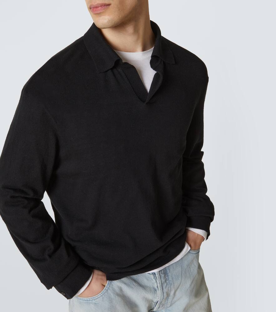 The Row Stafford Silk-jersey Polo Shirt In Black