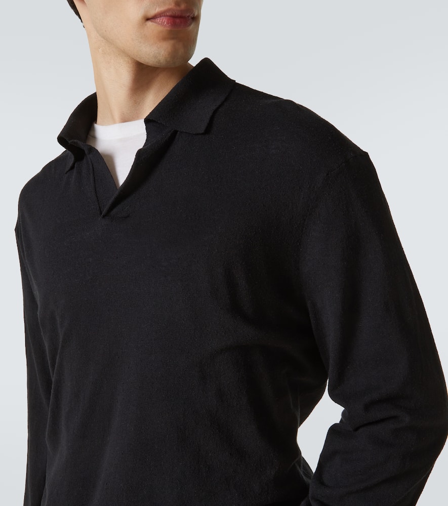 The Row Stafford Silk-jersey Polo Shirt In Black