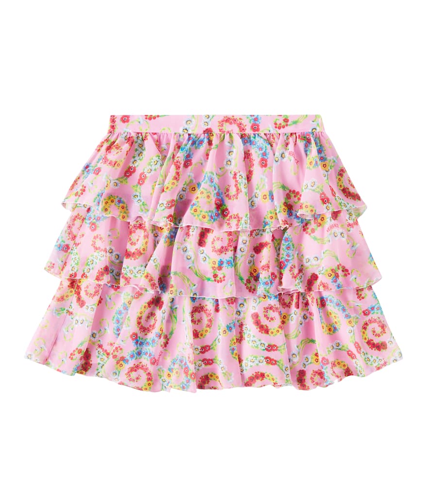 花卉棉质混纺半身裙