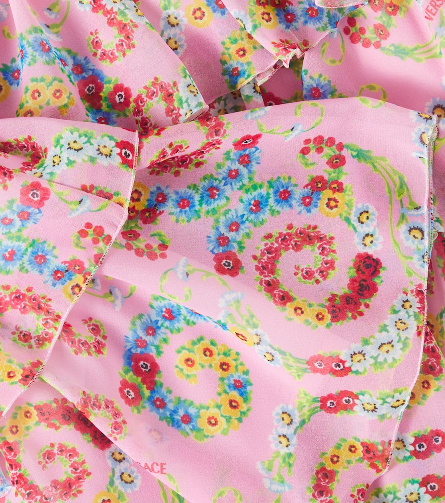 花卉棉质混纺半身裙