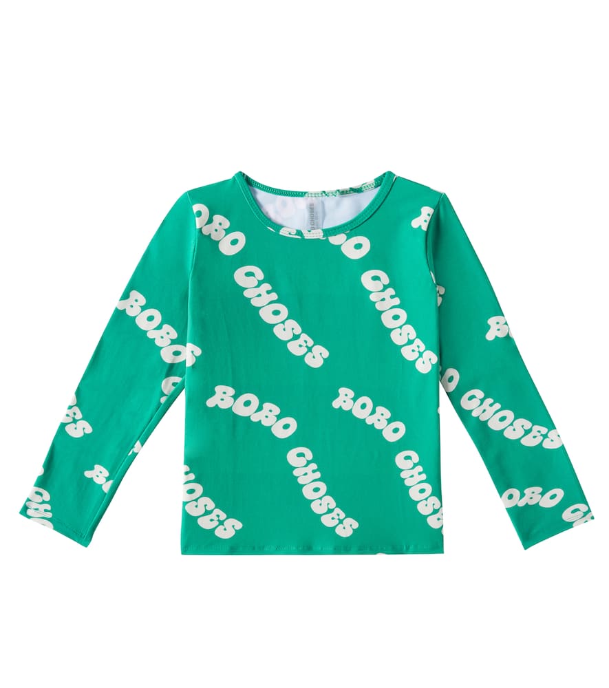 Bobo Choses Wavy Logo Rashguard Top In Green