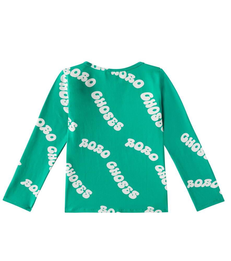 Bobo Choses Wavy Logo Rashguard Top In Green