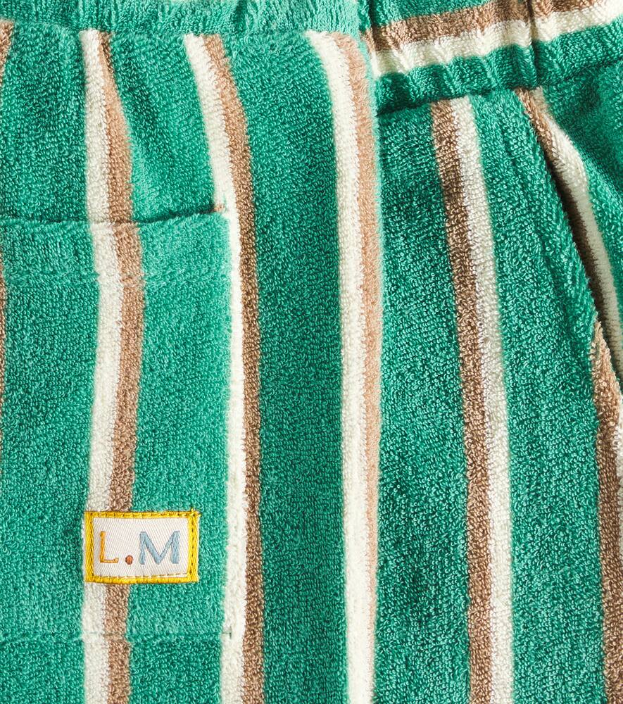 Louise Misha Jivo Striped Cotton Terry Shorts In Grass Cypress Stripes