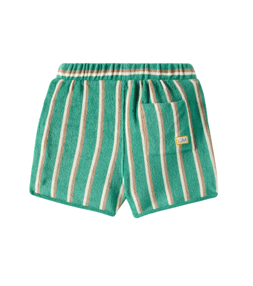 Louise Misha Jivo Striped Cotton Terry Shorts In Grass Cypress Stripes