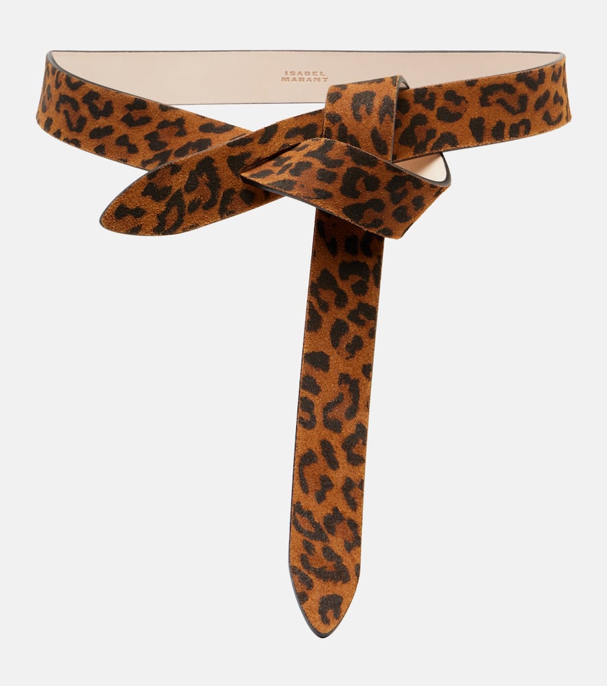 Lecce leopard-print suede belt