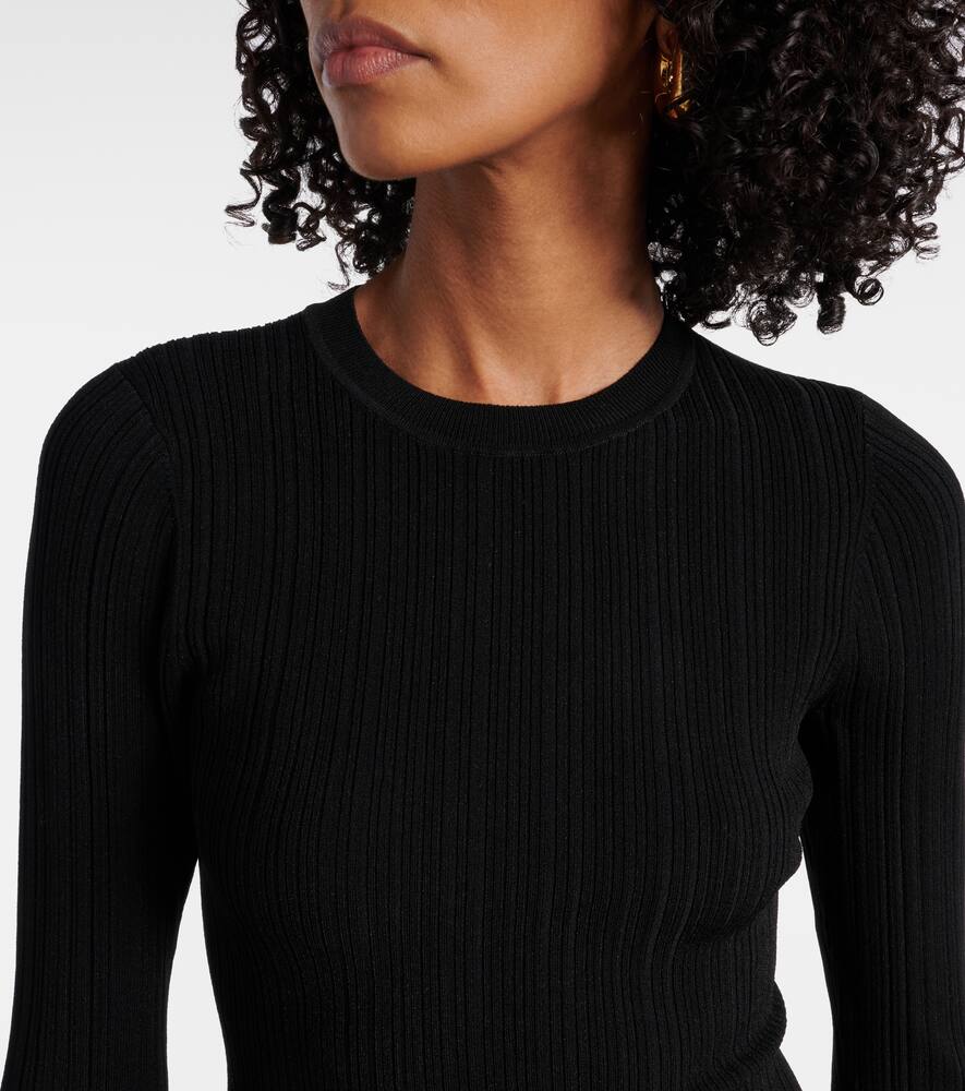 Shop Veronica Beard Vaughn Satin-trimmed Midi Dress In Black