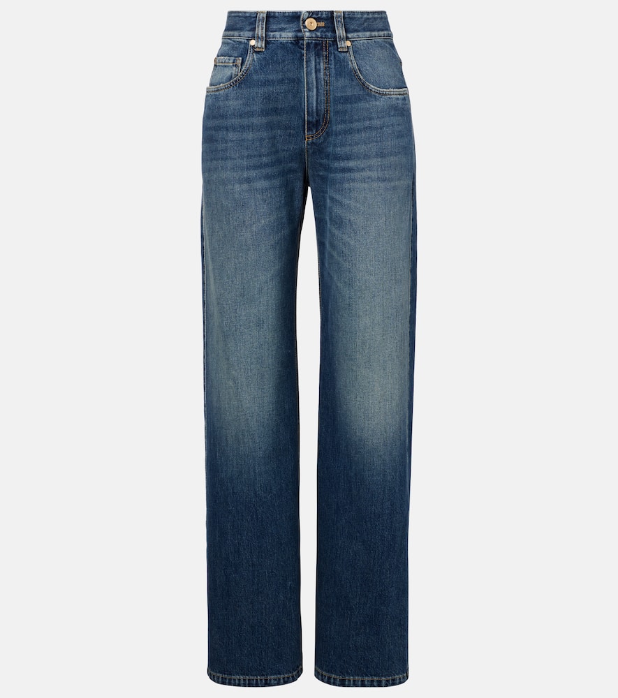 Brunello Cucinelli Low-rise Straight Jeans In Blue