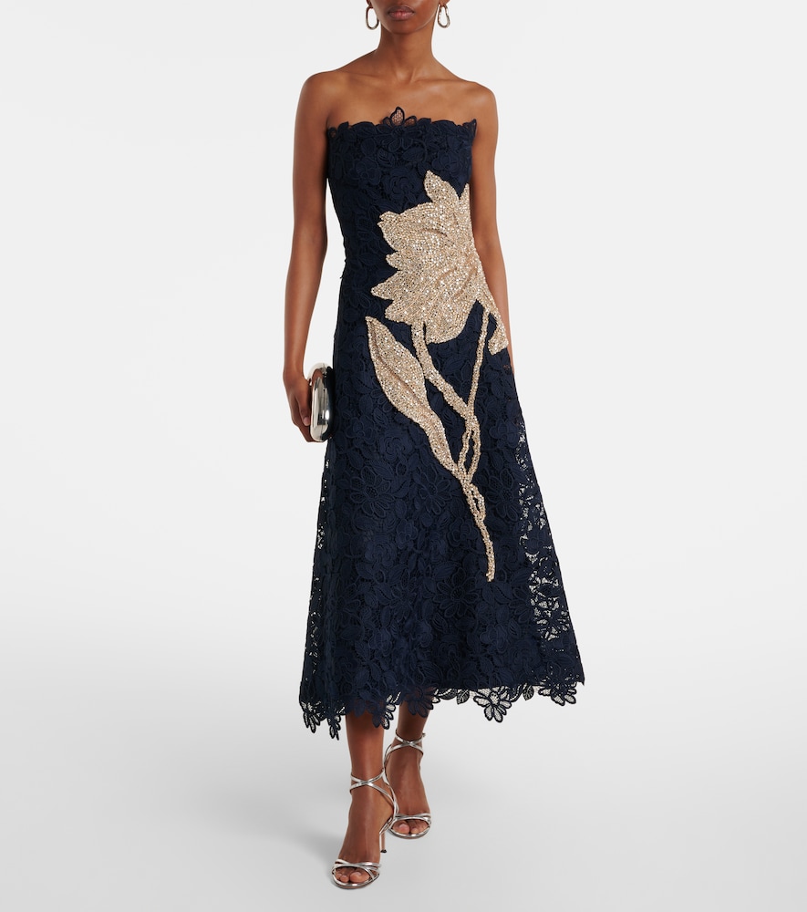Costarellos Mariela appliqué lace gown