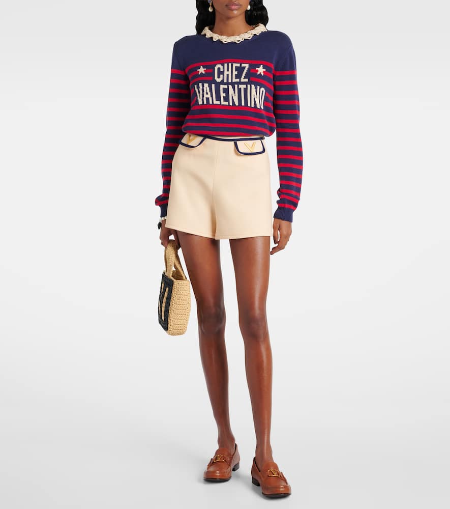 Valentino Crêpe Couture Shorts In Nude