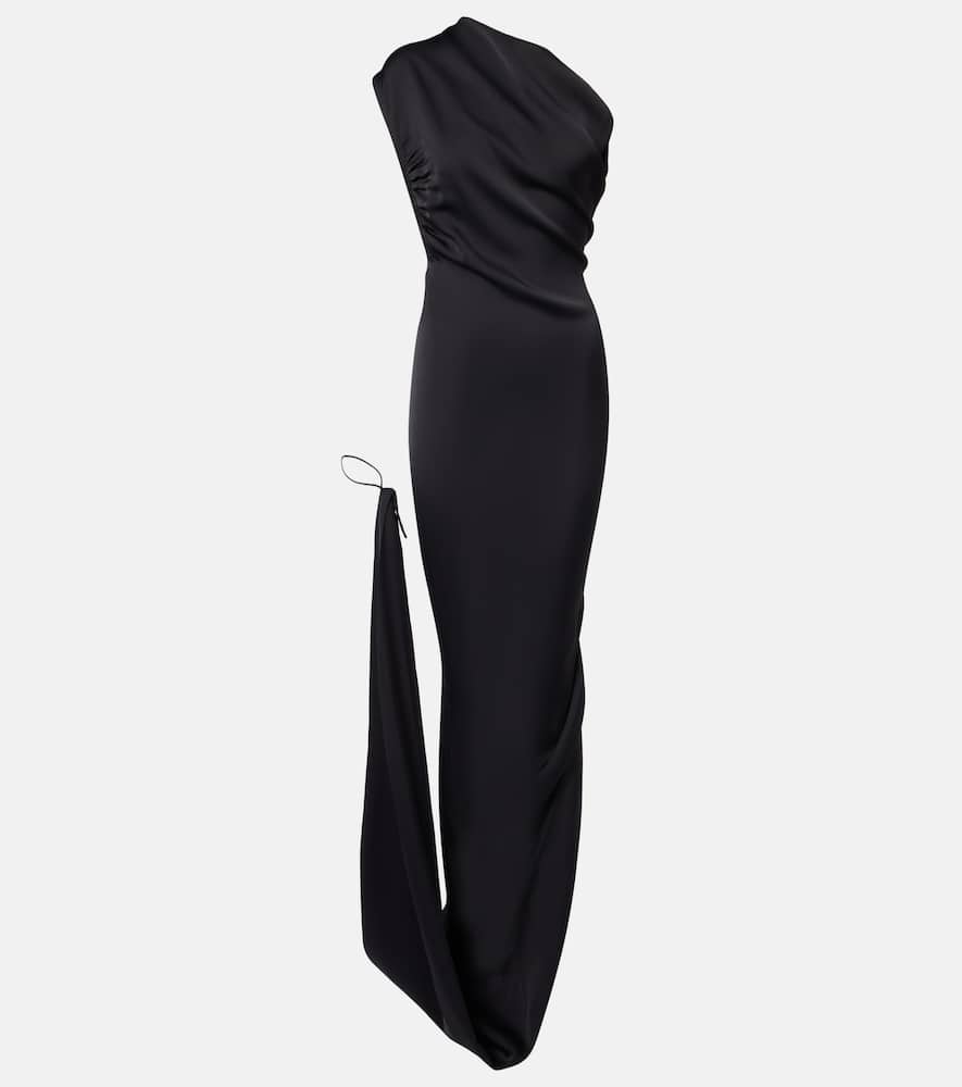 Vivienne Westwood Andreas Draped One-shoulder Satin Gown In Black