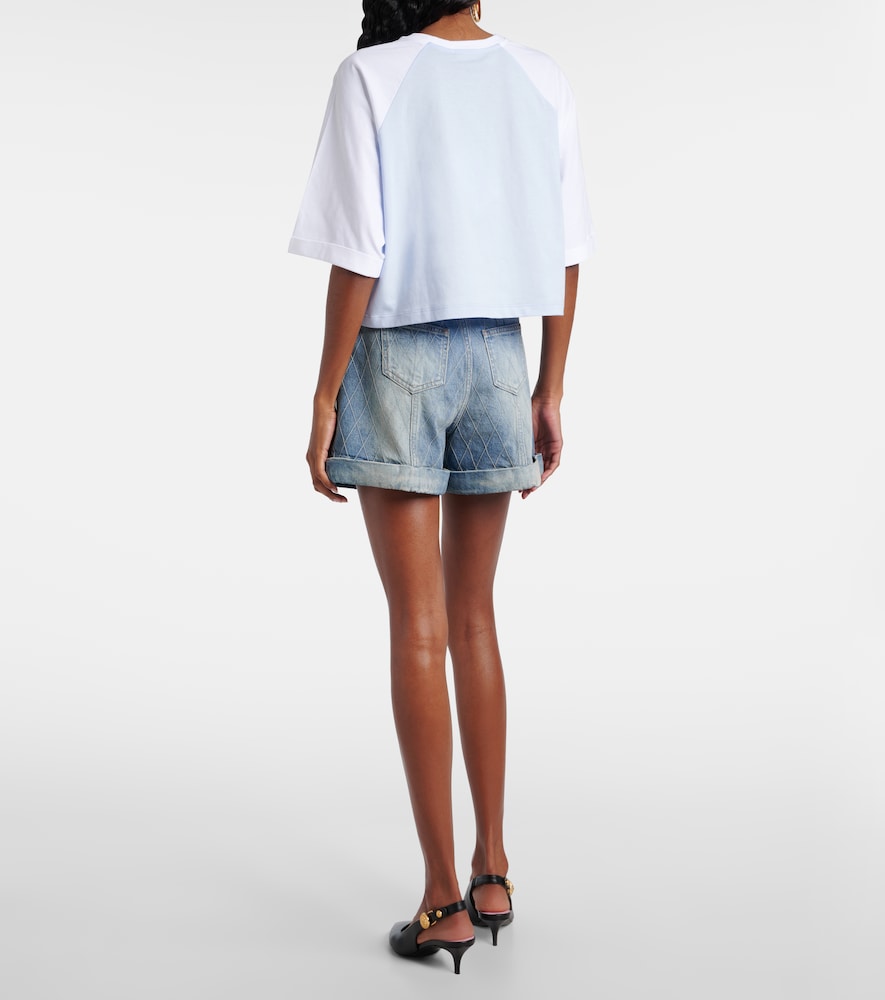  Balmain Balmain Camiseta Cropped De Jersey De Algodón 