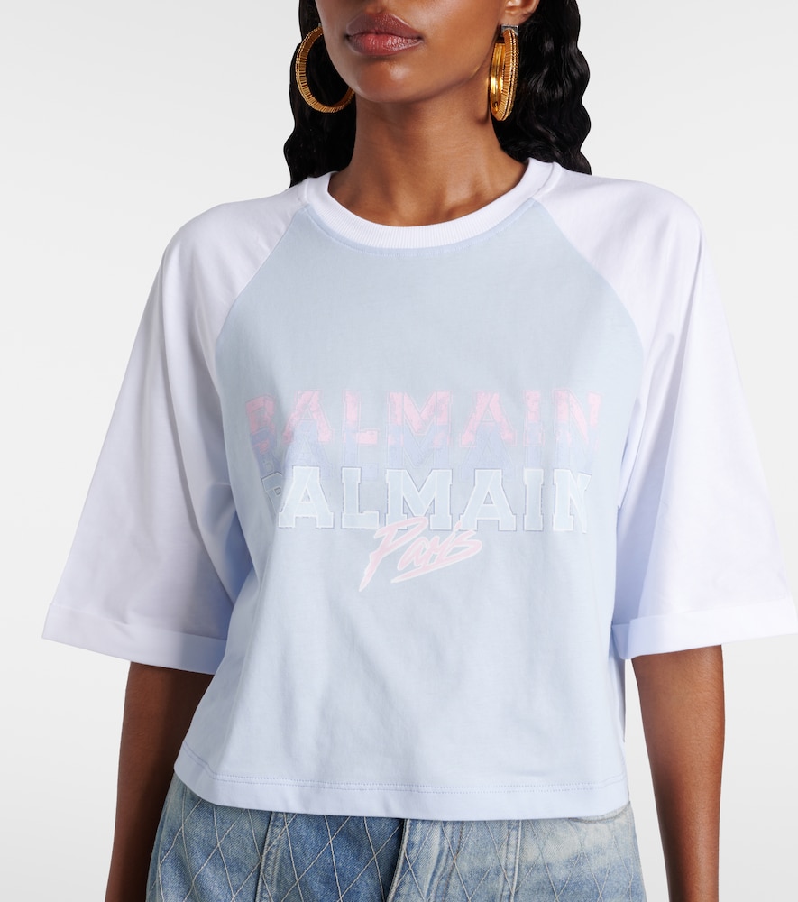  Balmain Balmain Camiseta Cropped De Jersey De Algodón 