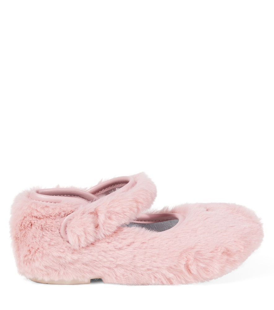 Monnalisa Leather-lined Mary Jane Flats In Pink