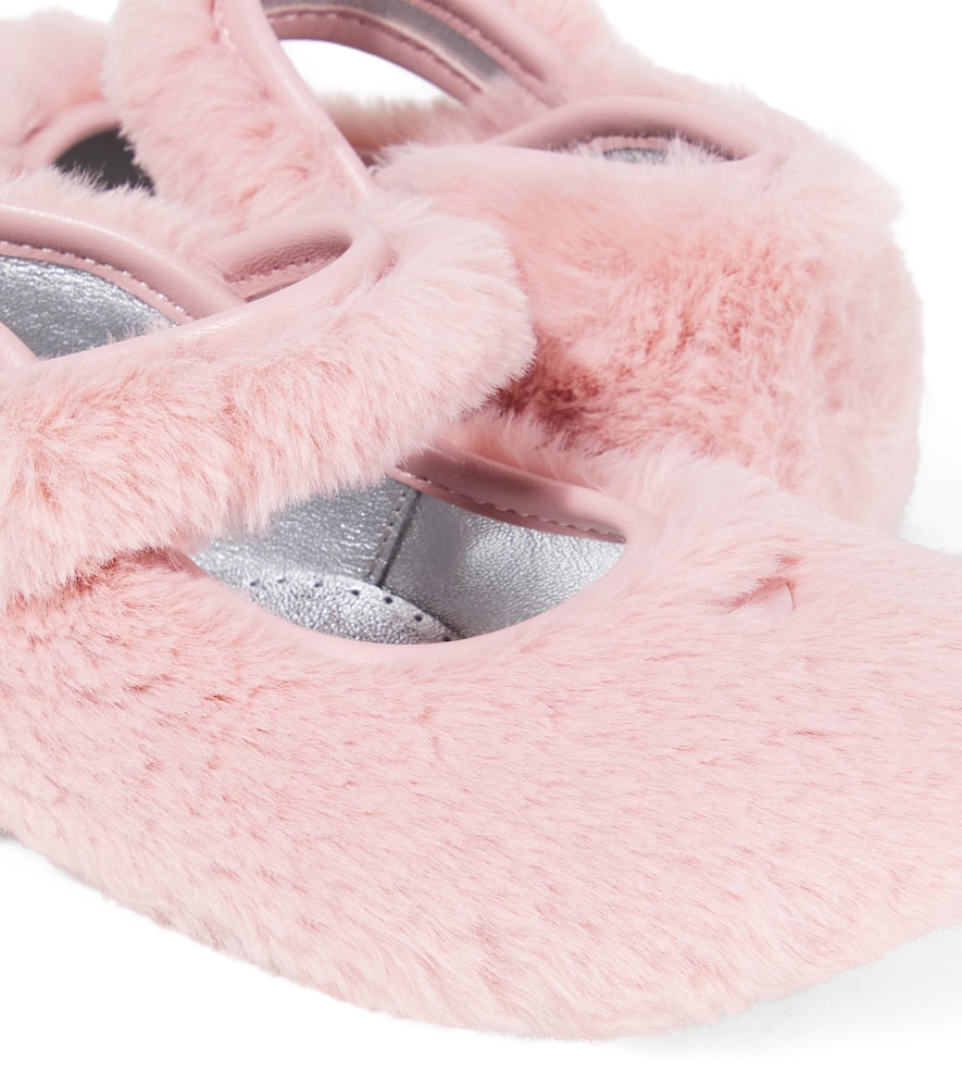 Monnalisa Leather-lined Mary Jane Flats In Pink