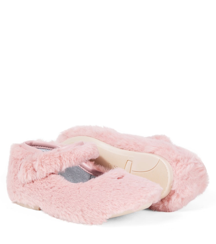 Monnalisa Leather-lined Mary Jane Flats In Pink