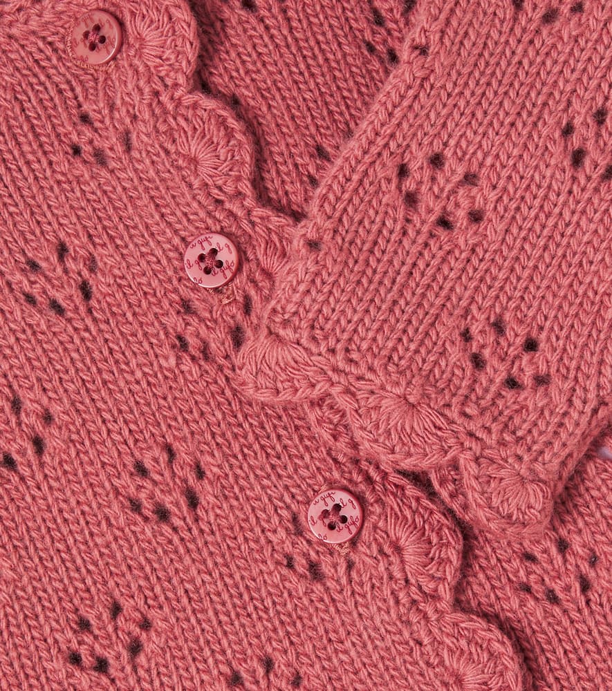 Il Gufo Virgin Wool Cardigan In Pink