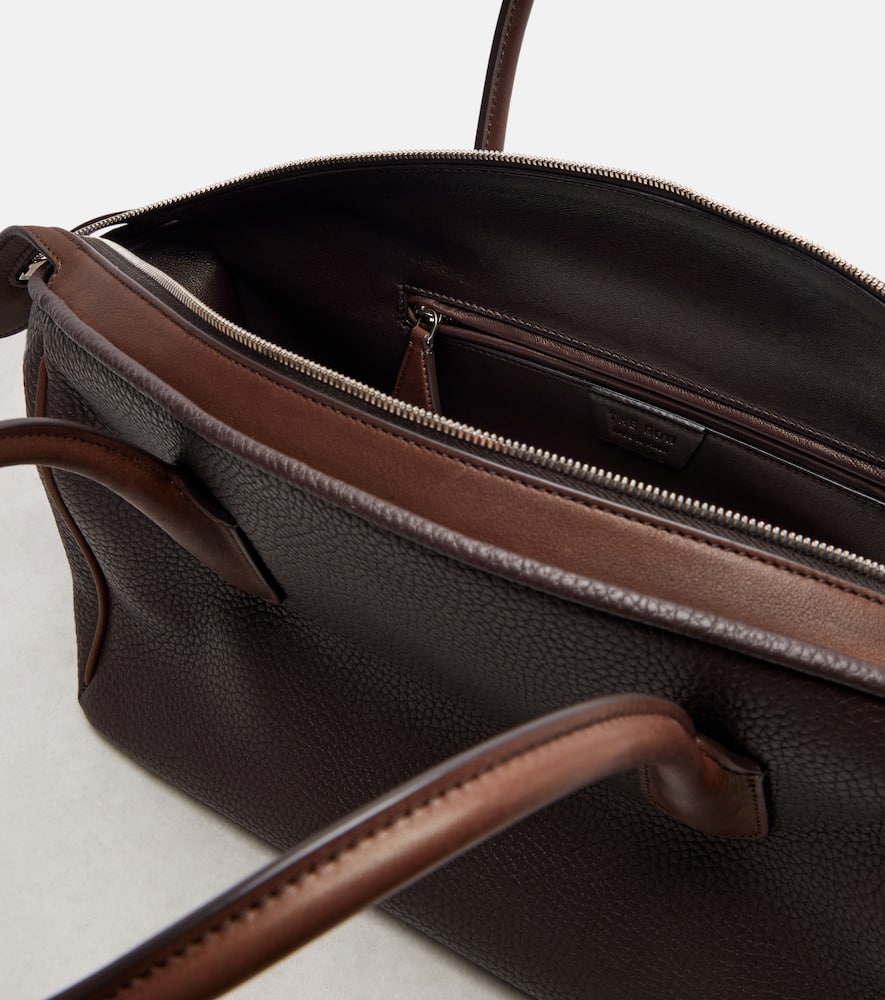 The Row Ewa Leather Tote Bag In Brown