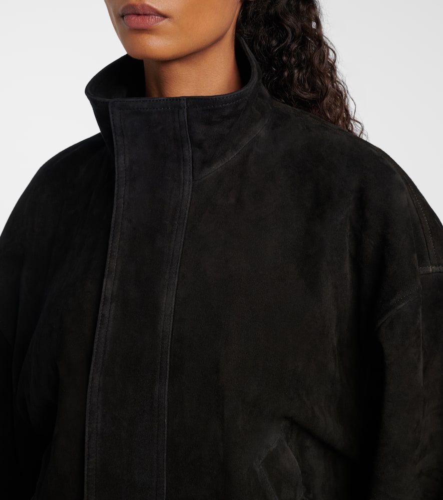 Balenciaga Suede Jacket In Black